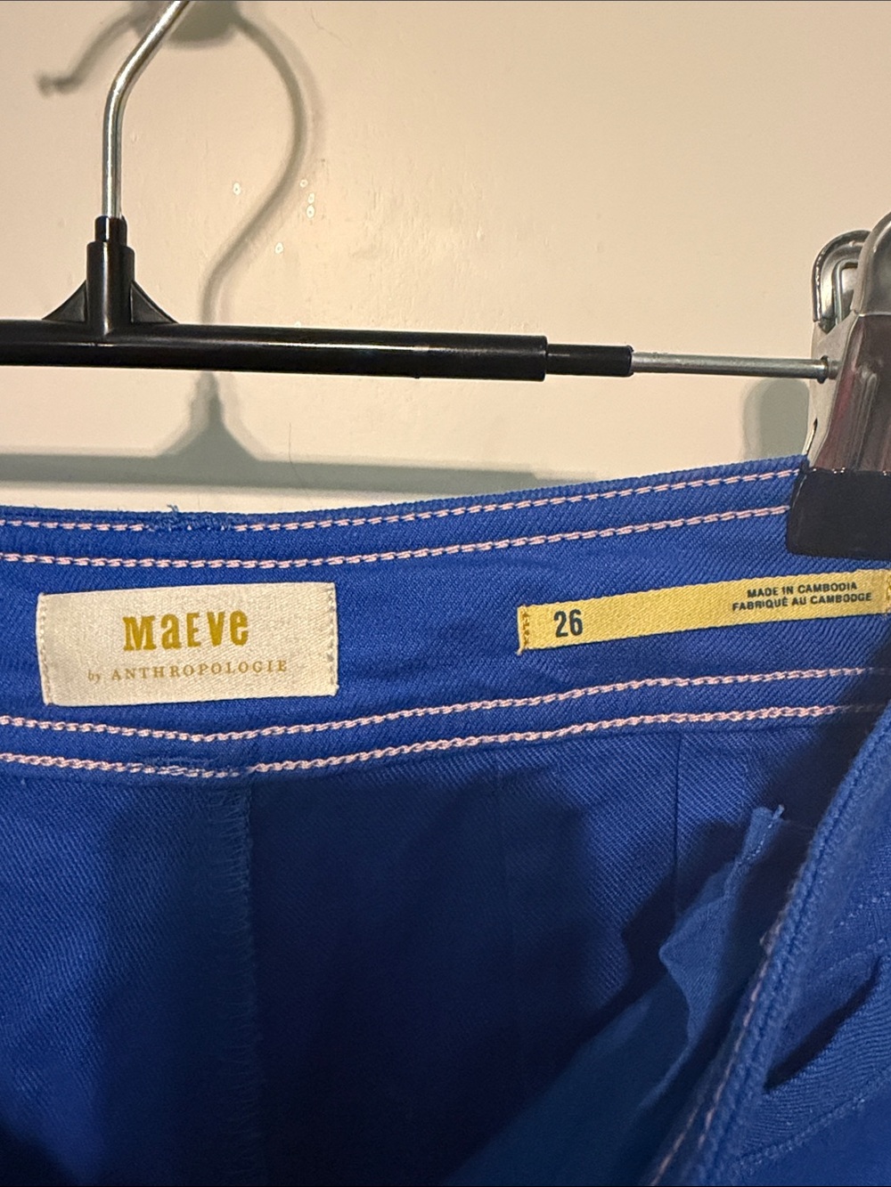 Maeve by Anthropologie Cobalt High-Waist Wide Leg Linen Blend Pants size 26 - Picture 2 of 8